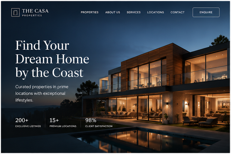 Premium property landing page concept